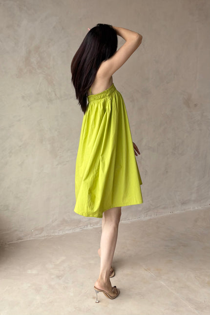 Green smocked dress