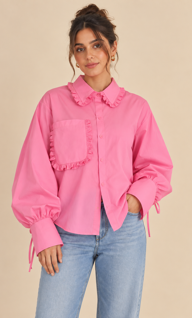 Pink poplin shirt