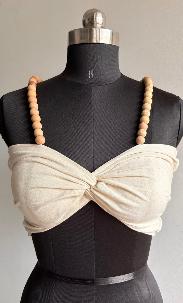 Wooden beads bandeau top