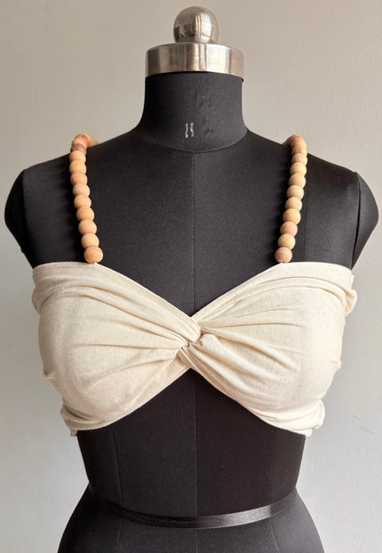 Wooden beads bandeau top