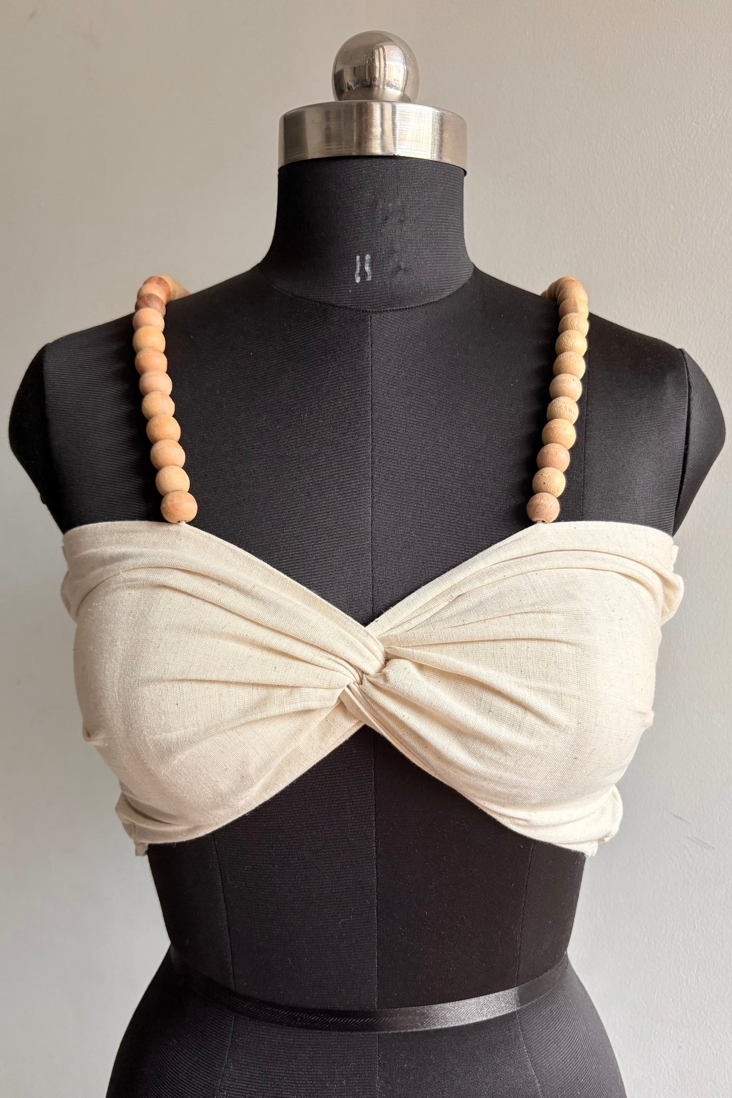 Wooden beads bandeau top