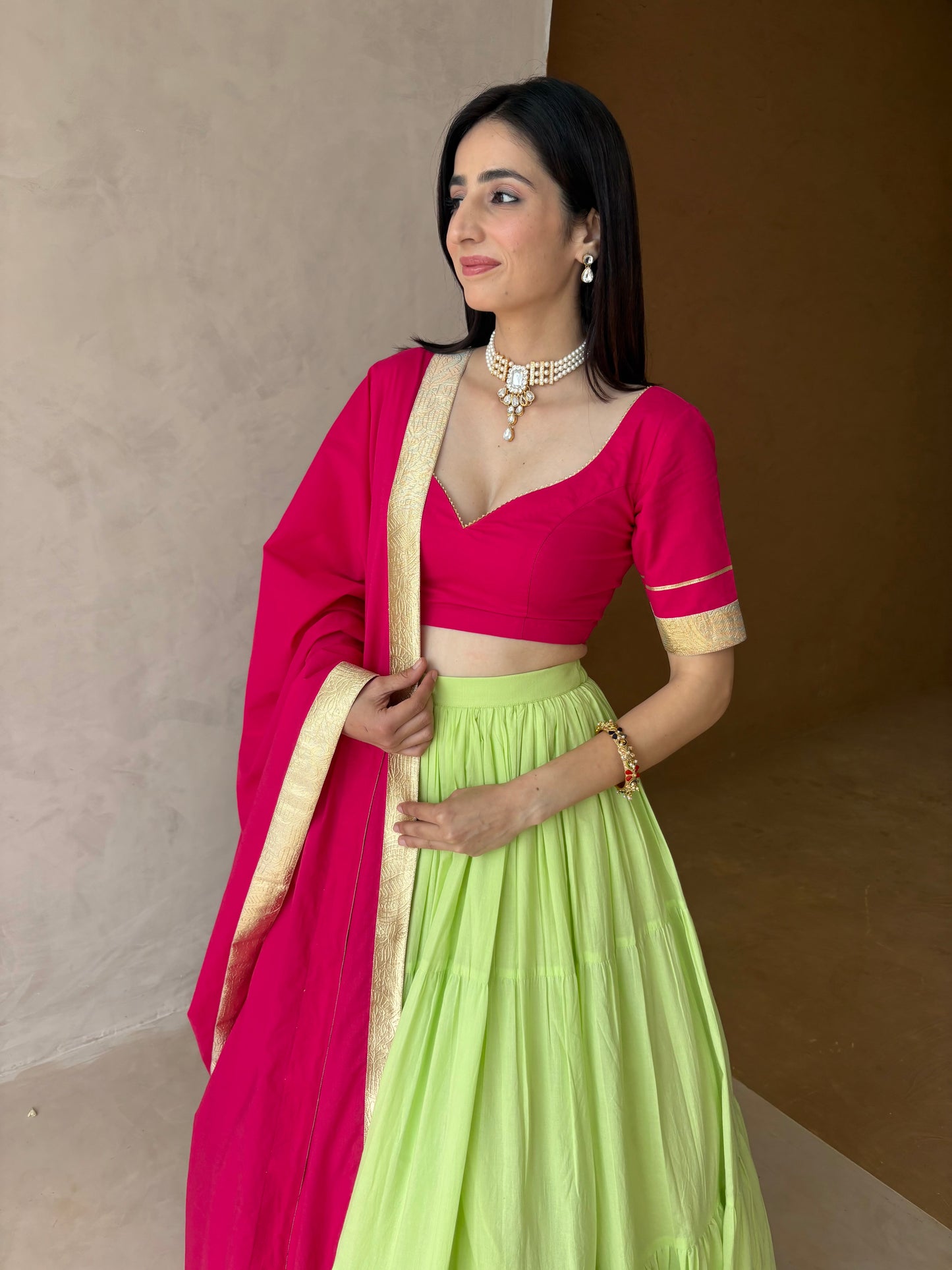 Rani pink lehenga set