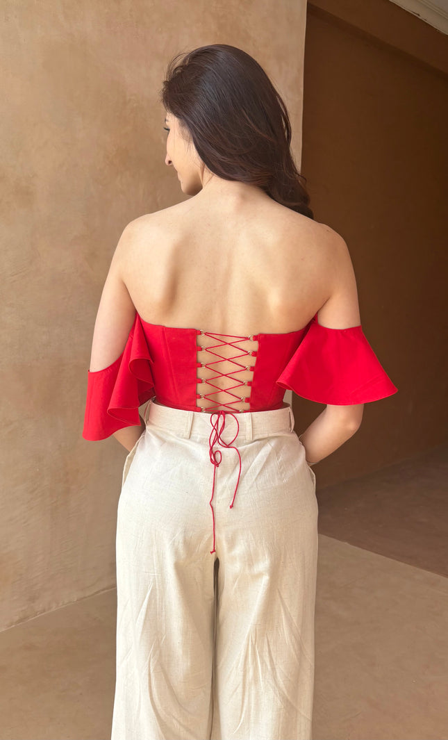 Tailored pants + boned corset