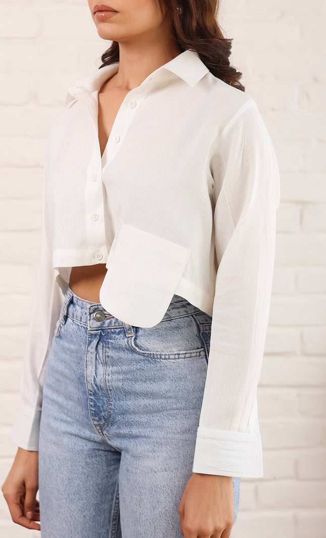 White crop shirt