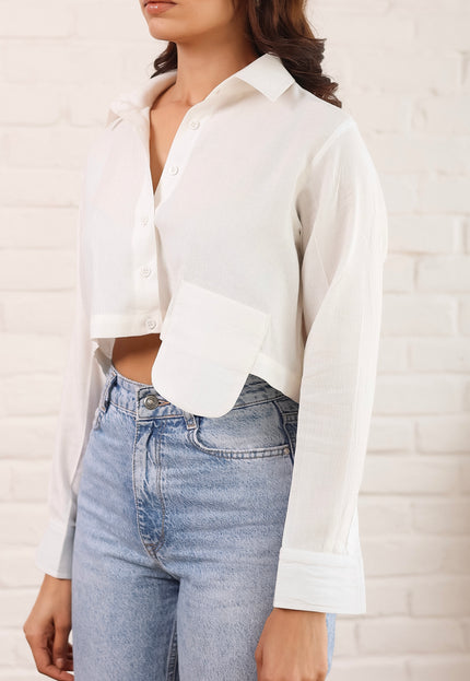 White crop shirt