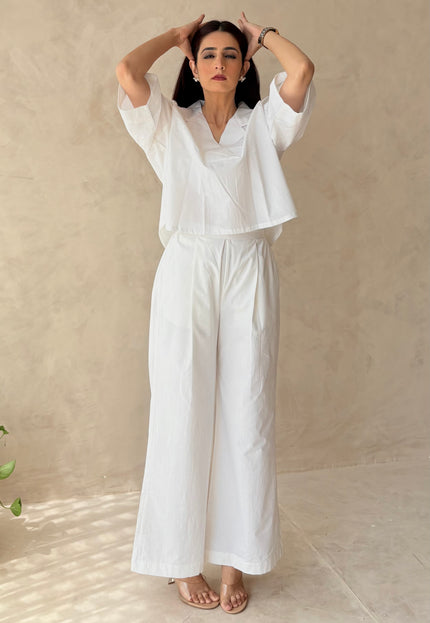 Cotton white pants & top