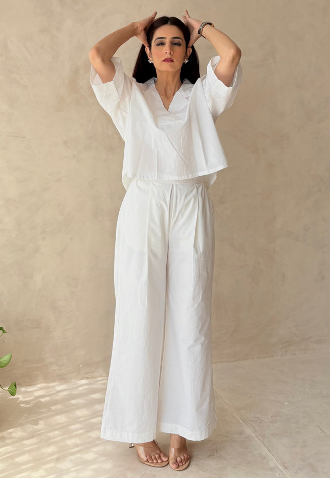 Cotton white pants & top