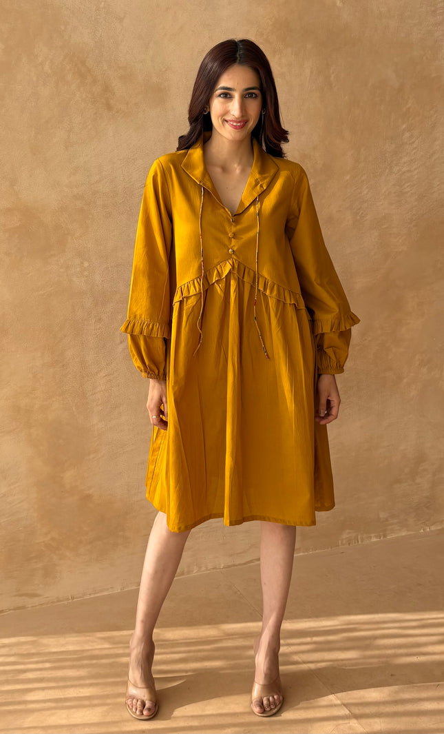 Mustard cotton dress