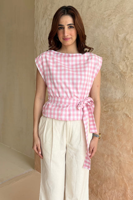 Gingham tie-up co-ord
