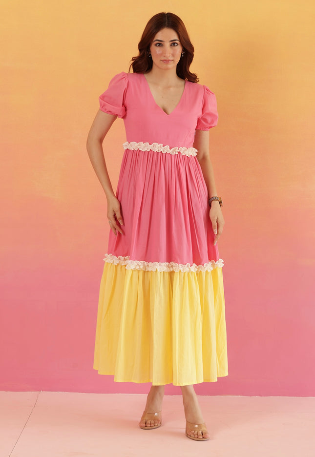 Baby pink cotton dress