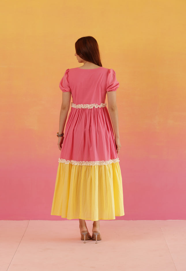Baby pink cotton dress