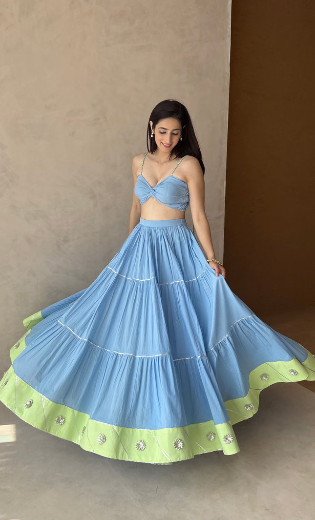Baby blue lehenga set