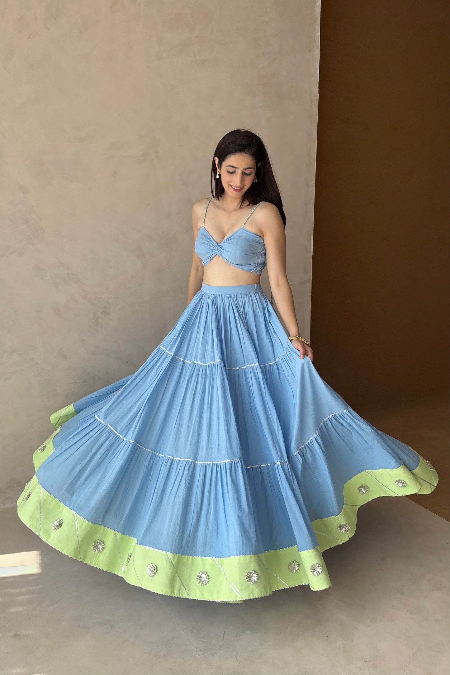 Baby blue lehenga set