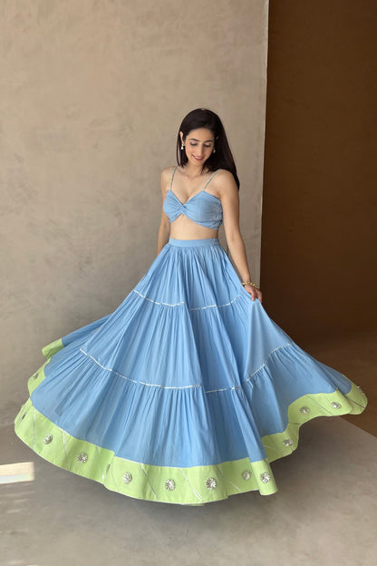Baby blue lehenga set