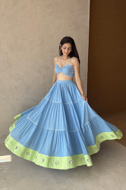 Baby blue lehenga set