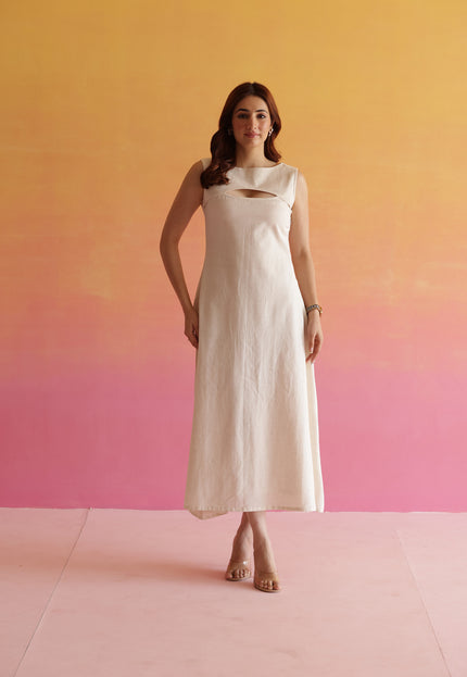 Linen A-line dress