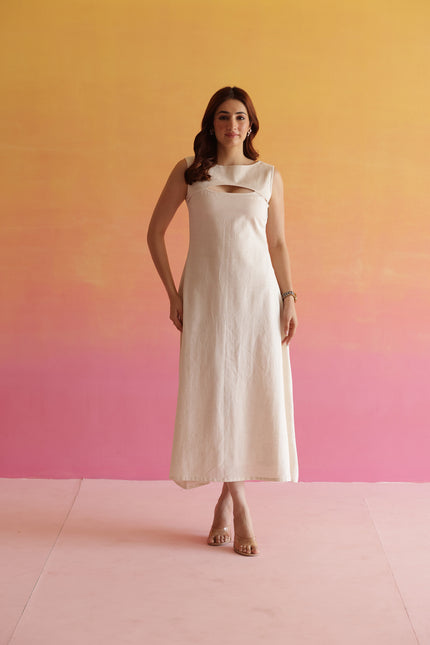 Linen A-line dress