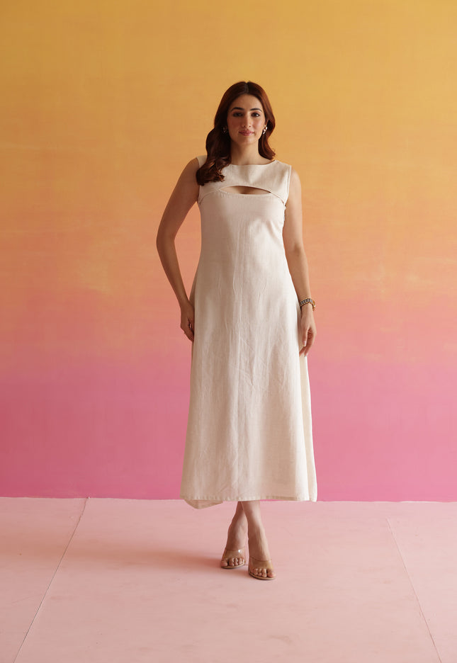 Linen A-line dress