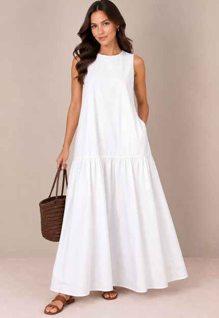 White maxi dress