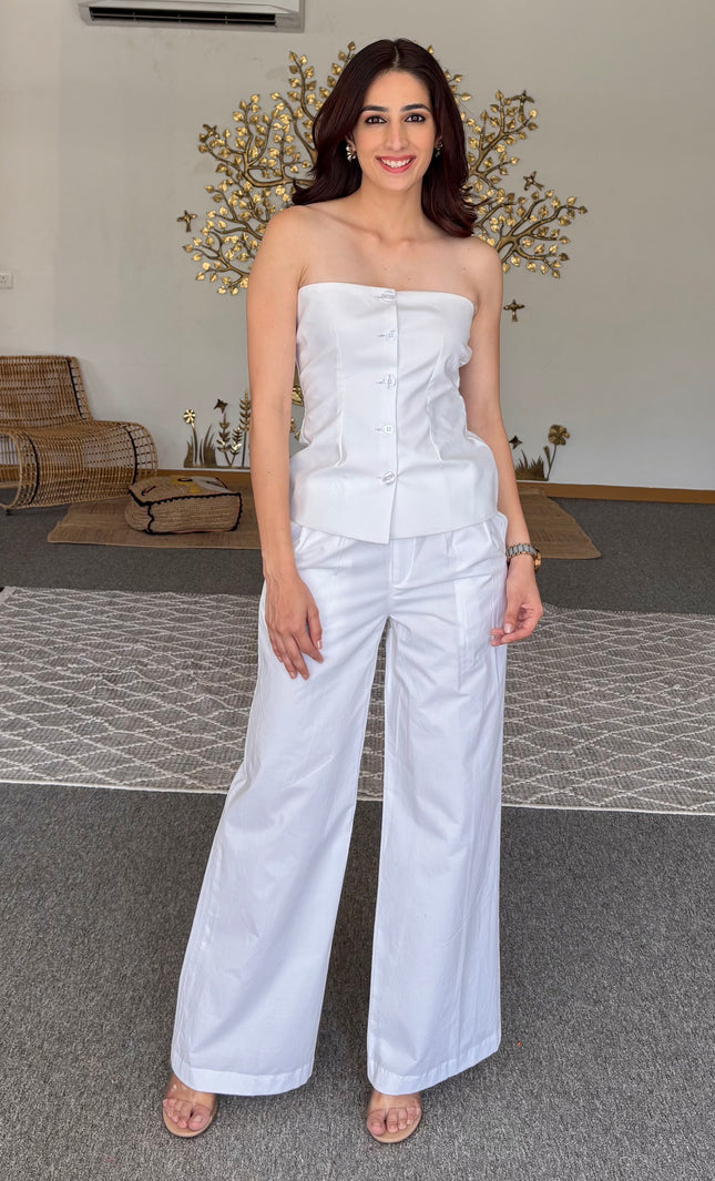 White tailored waistcoat & pants