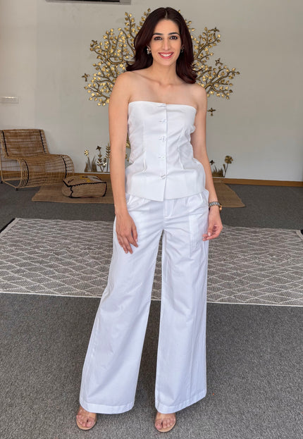 White tailored waistcoat & pants
