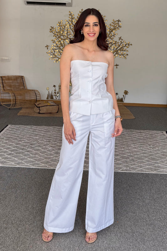 White tailored waistcoat & pants