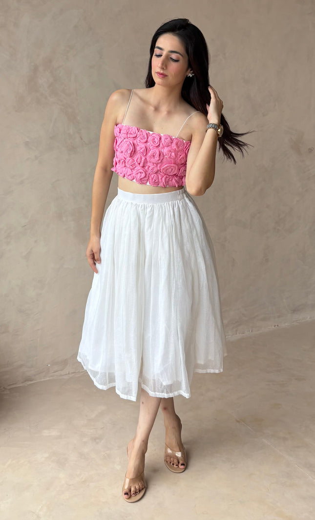 Rose top & midi skirt