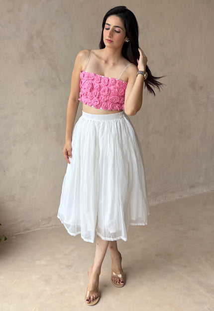 Rose top & midi skirt