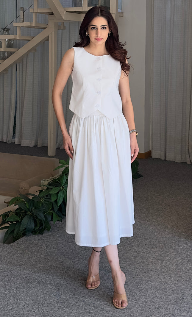 White waistcoat & skirt