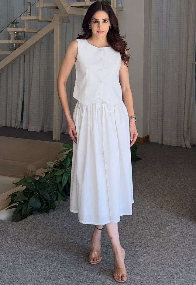 White waistcoat & skirt