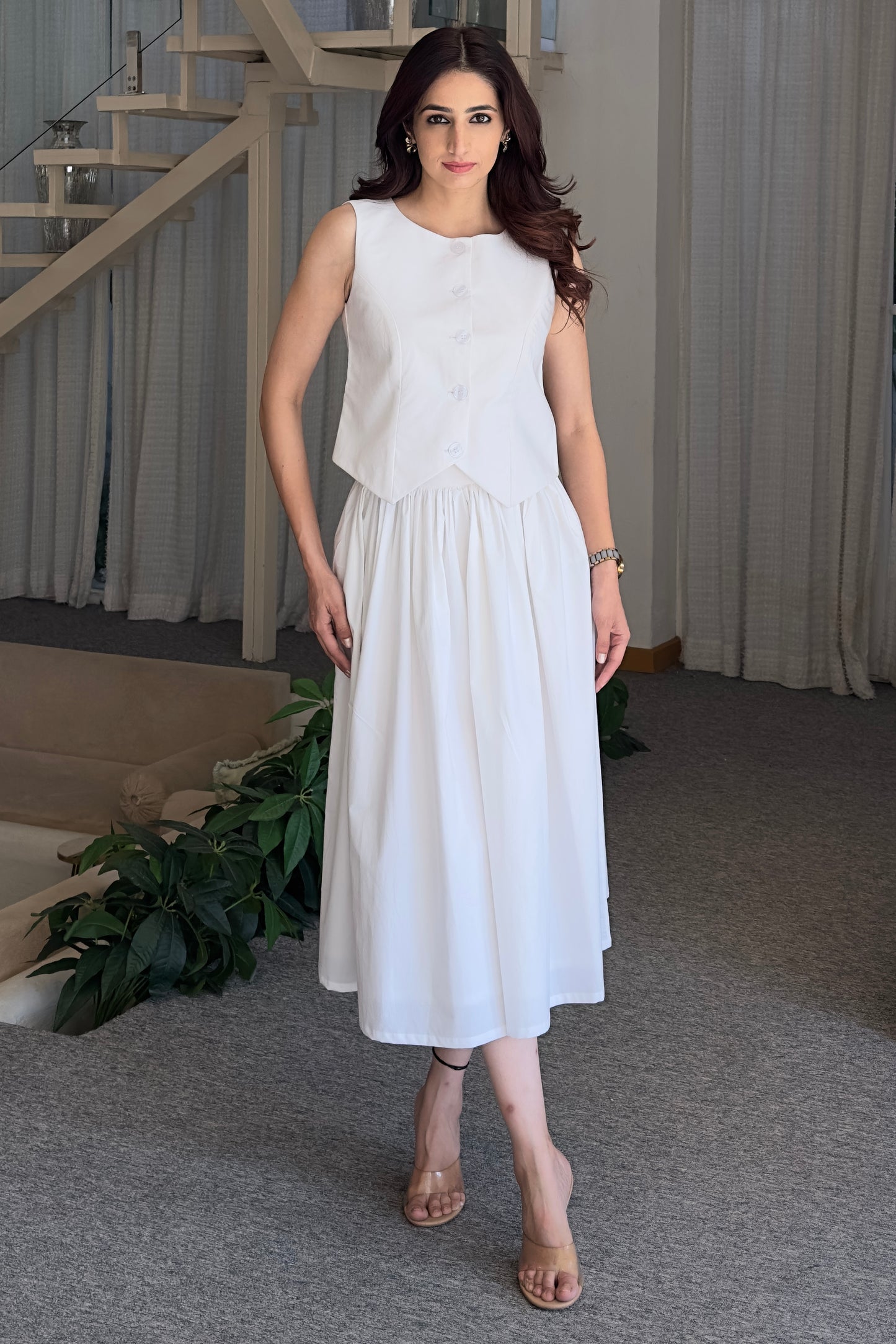 White waistcoat & skirt