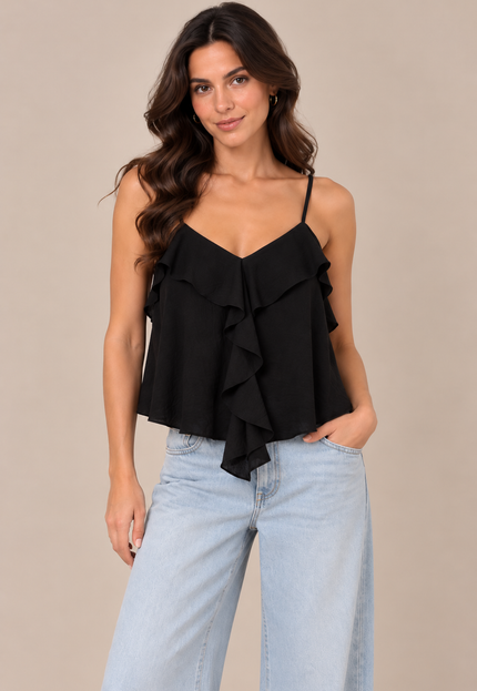 Cotton frilled top