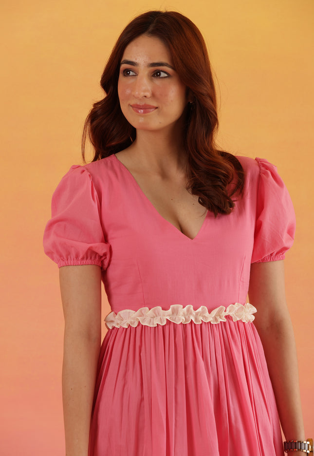 Baby pink cotton dress
