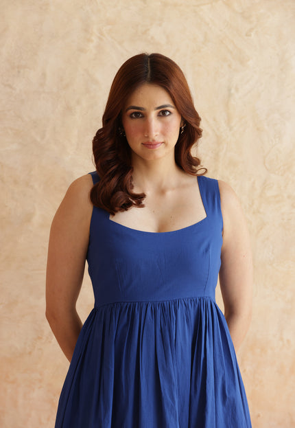 Royal blue cotton dress