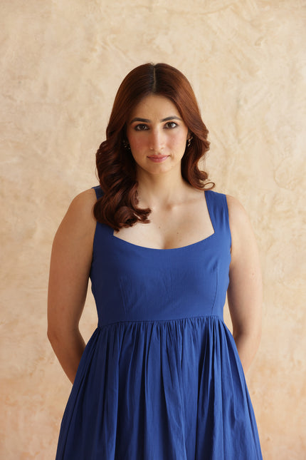 Royal blue cotton dress