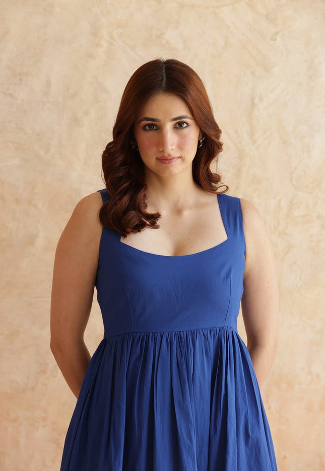 Royal blue cotton dress
