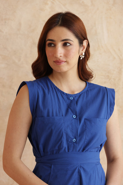 Royal blue midi dress