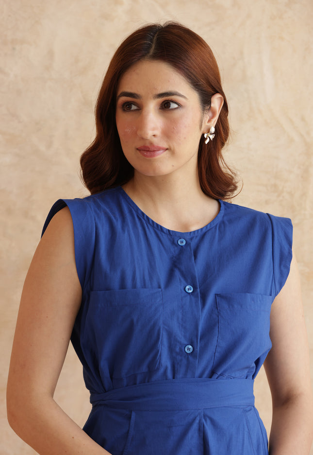 Royal blue midi dress