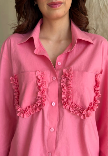 Pink poplin shirt