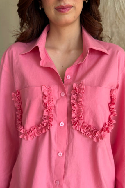 Pink poplin shirt