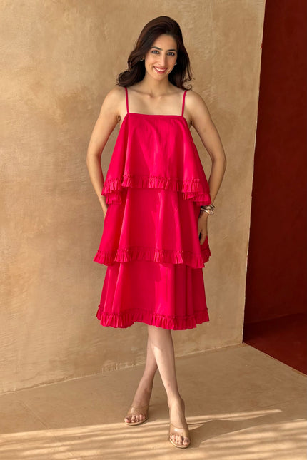 Multi tier pink dress