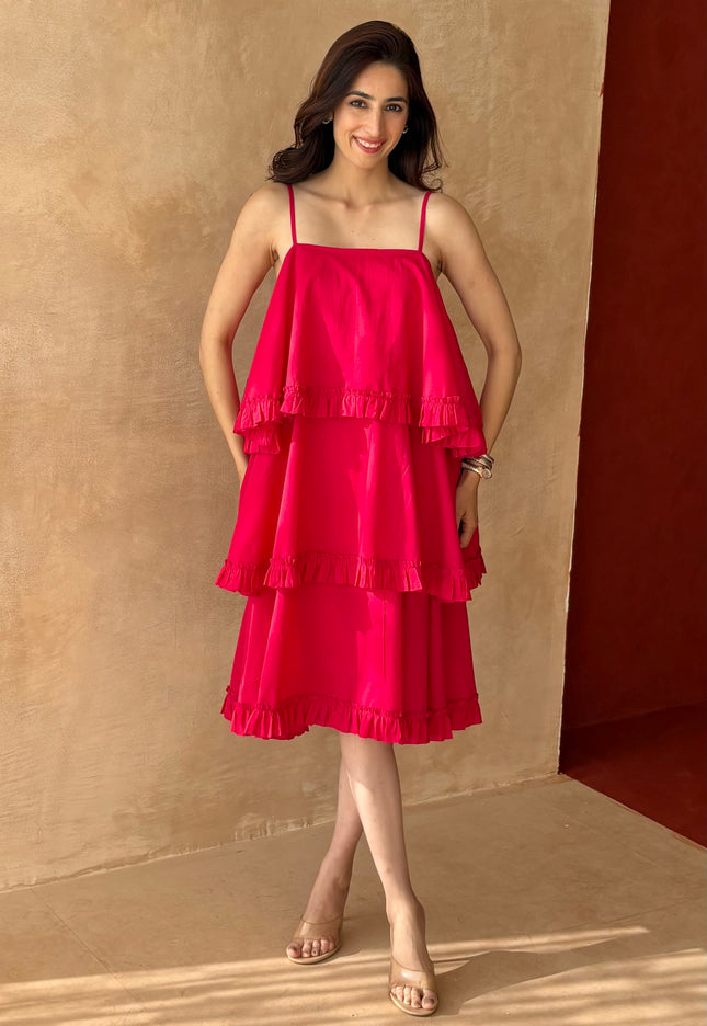 Multi tier pink dress