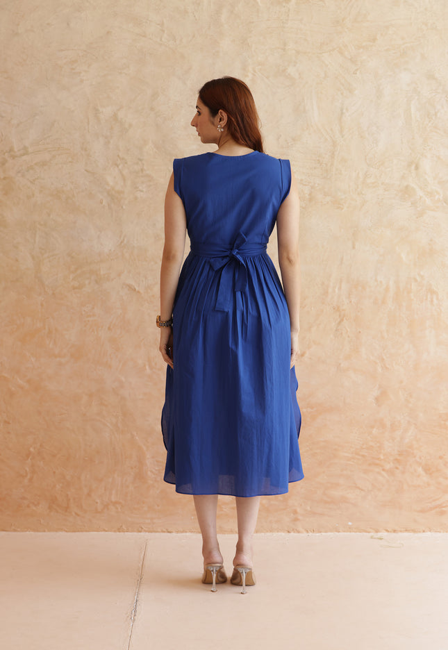 Royal blue midi dress
