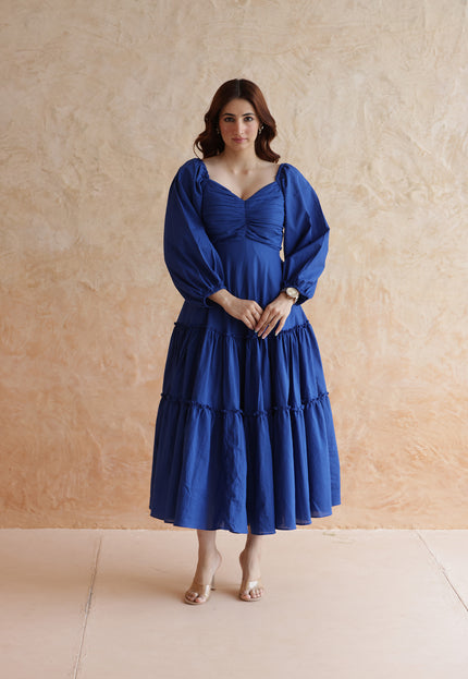 Royal blue midi dress