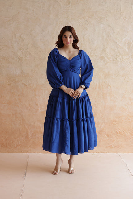 Royal blue midi dress