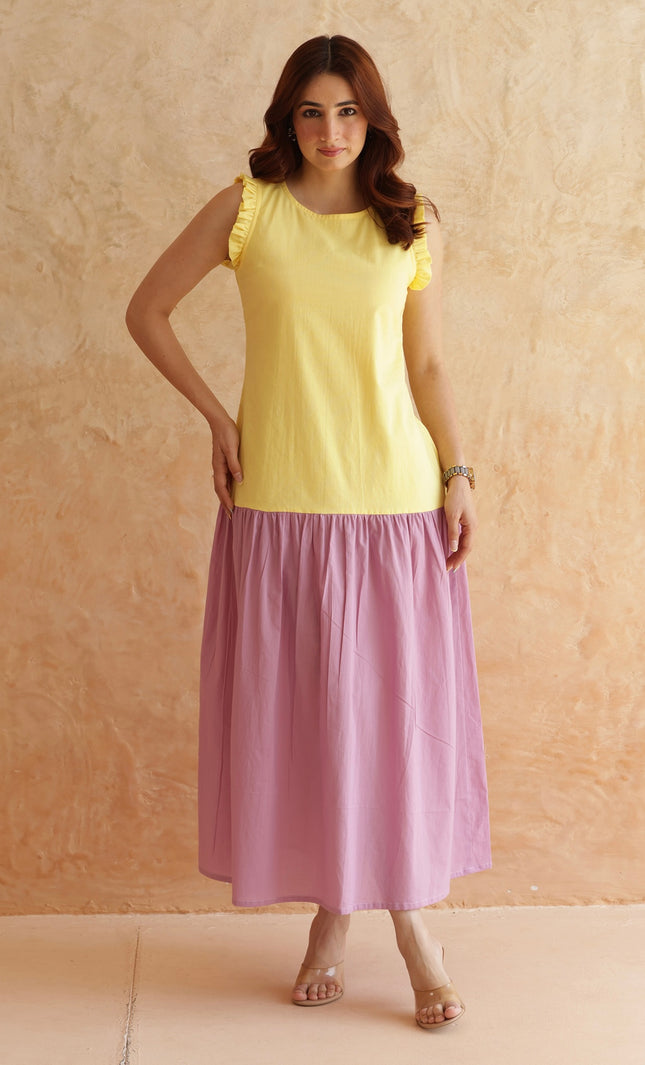 Cotton yellow dress