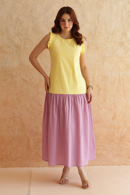 Cotton yellow dress