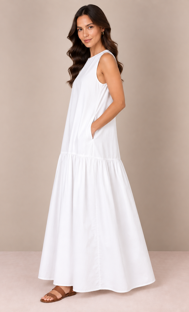 White maxi dress