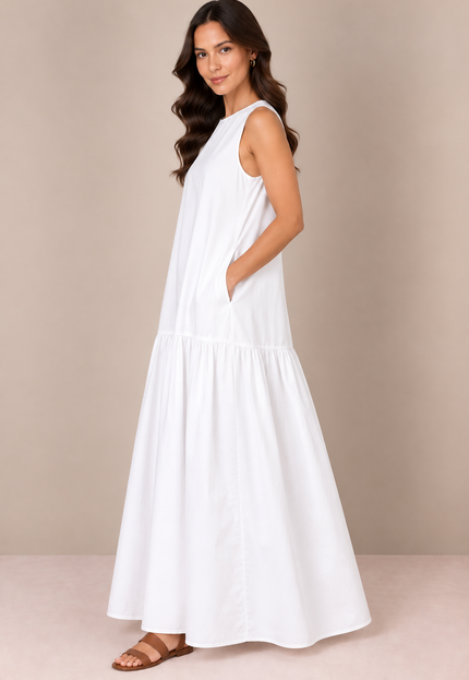 White maxi dress