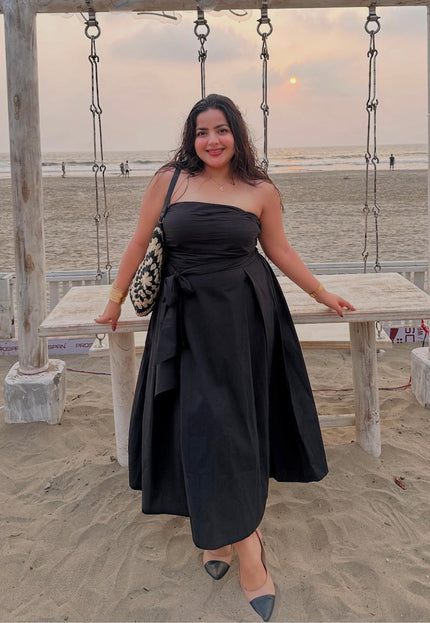 Tube bow midi dress